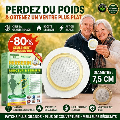 𝐂𝐥𝐞𝐚𝐫𝐞𝐧𝐚®🧑‍⚕️🏆 𝘽𝙚𝙧𝙗𝙚𝙧𝒊𝒏𝒆 · 𝙀𝙂𝘾𝙂 × 𝐍𝐴𝑫+ 10-in-1 Patch avancé à micro-aiguilles nano  (𝑼𝒏𝒆 𝒇𝒐𝒊𝒔 𝒑𝒂𝒓 𝒋𝒐𝒖𝒓, 𝒓𝒆𝒔𝒖𝒍𝒕𝒂𝒕𝒔 𝒗𝒊𝒔𝒊𝒃𝒍𝒆𝒔 𝒆𝒏 7 𝒋𝒐𝒖𝒓𝒔) 💪 Pour l’obésité, la peau relâchée, le diabète, l’apnée du sommeil, les problèmes articulaires et plus encore